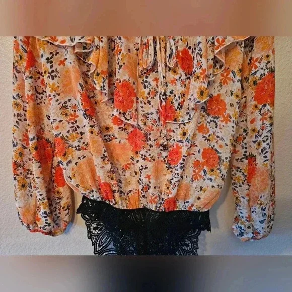 Intimately Free People Bodysuit Top Women’s Size XS Floral ~ Say It To Me - Picture 4 of 12